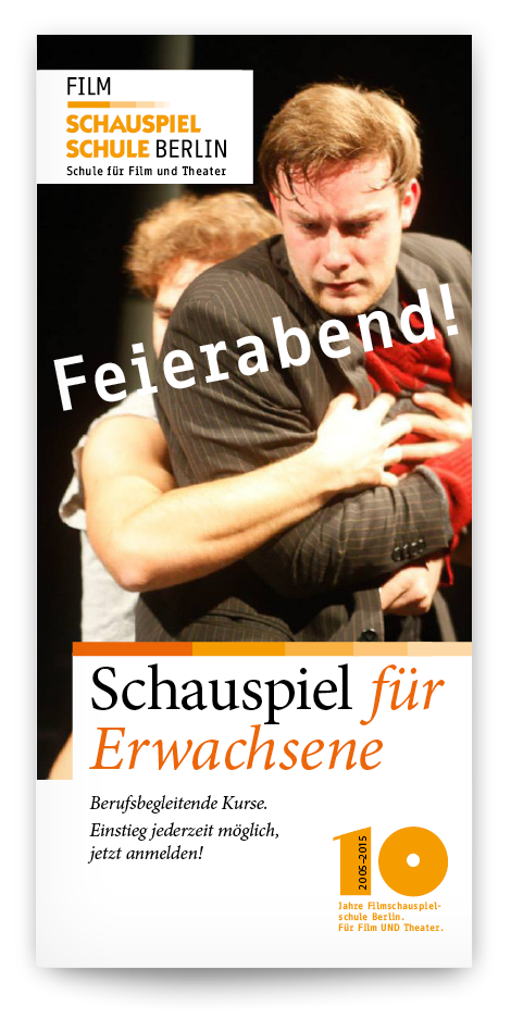 Flyer "Schauspielschule für Erwachsene" Flyer Filmschauspielschule Berlin