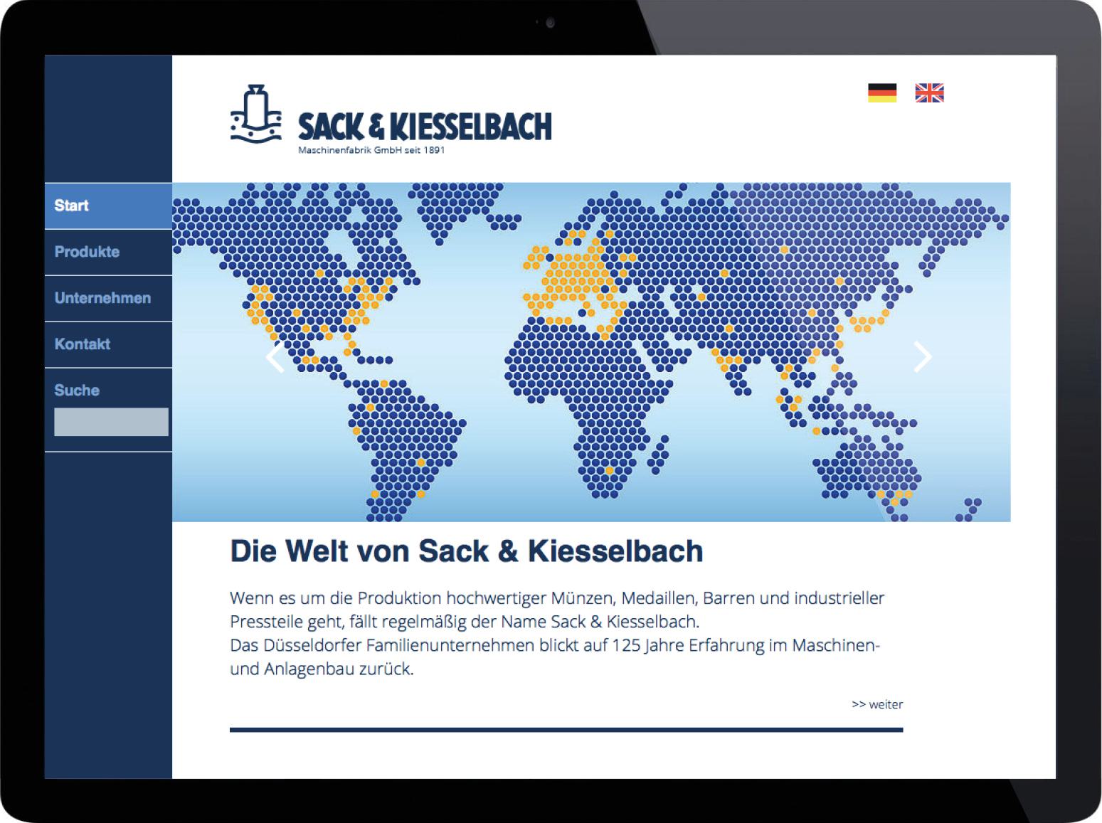 Sack und Kiesselbach Unternehmenswebsite