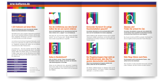 Mailing "1001 Kulturen auf einen Klick" Broschüre zum Webportal